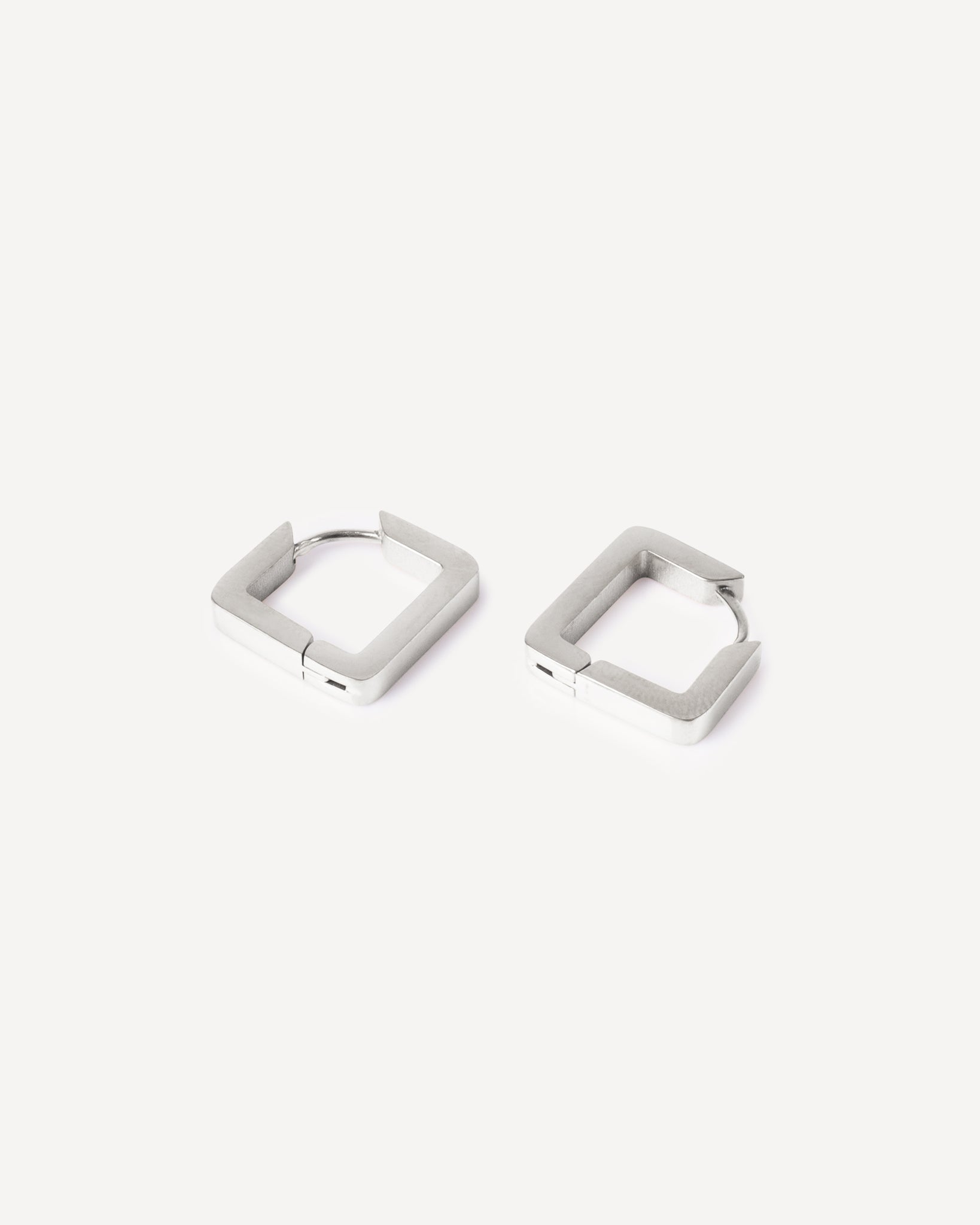 Bold Triangle Silver Hoops