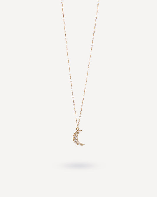 Crescent Gold Necklace