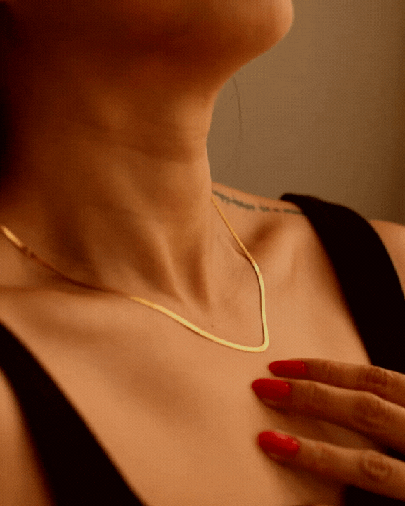 Flat Snake Gold Necklace