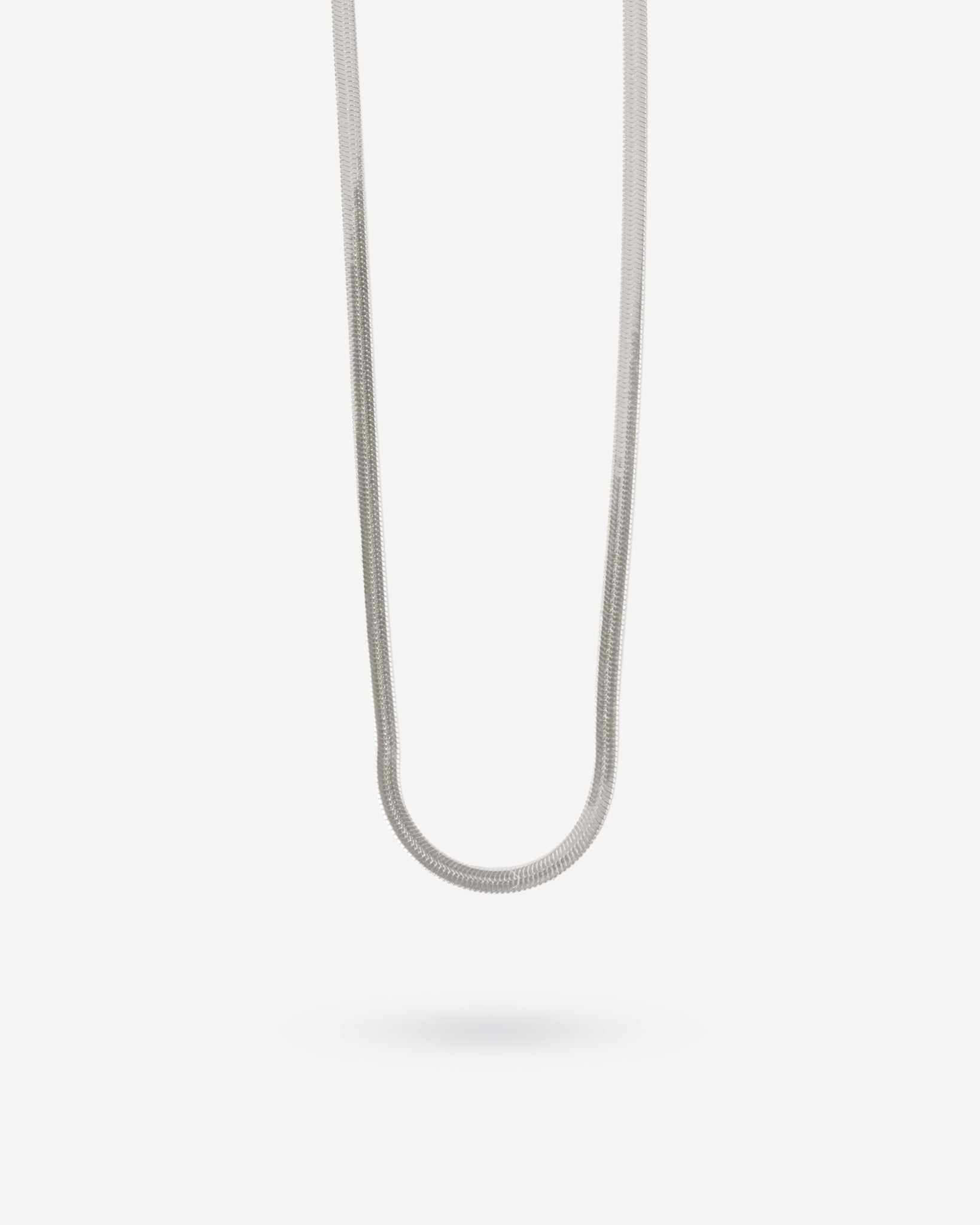 Flat Snake Silver Necklace