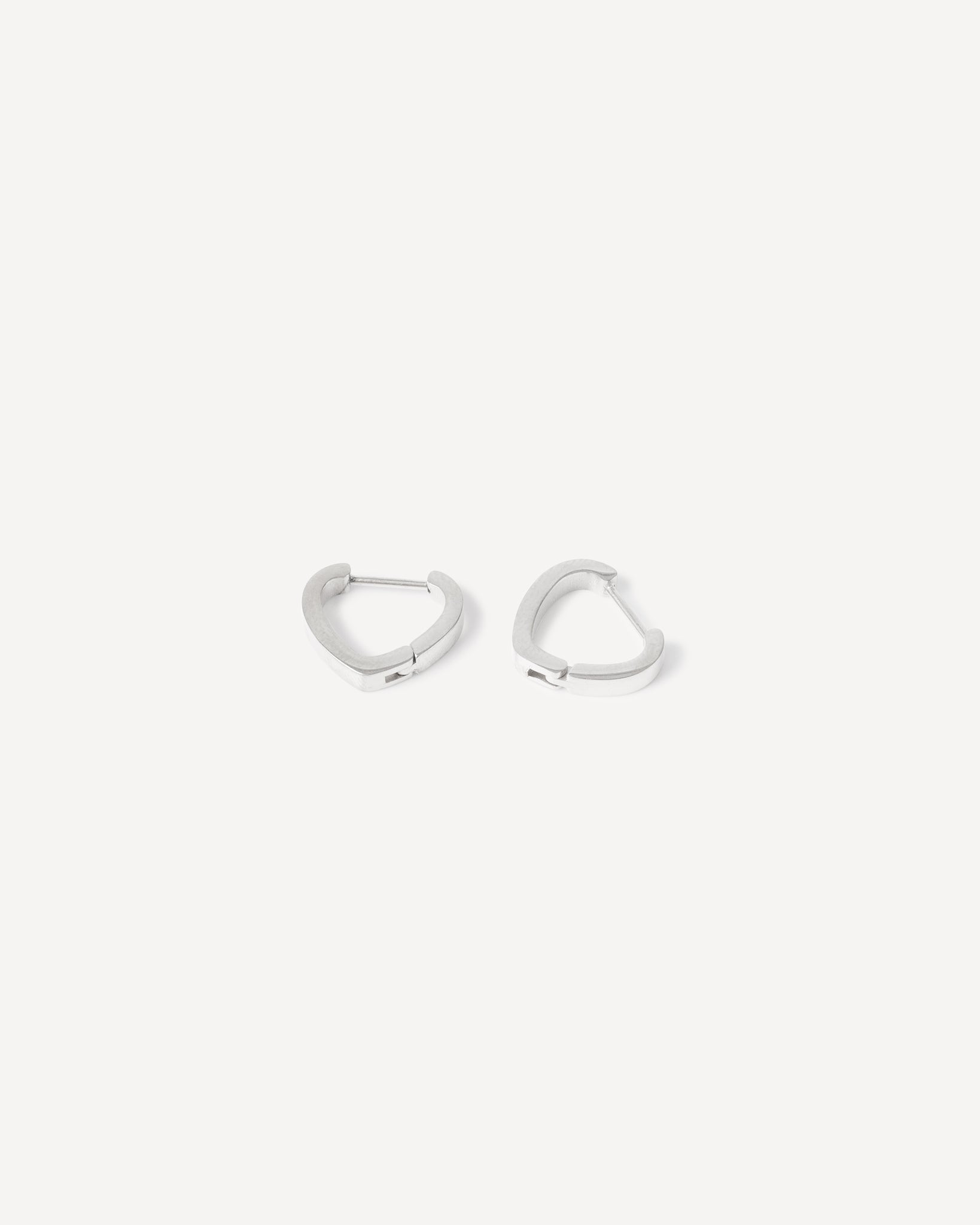 Soft Triangle Silver Hoops