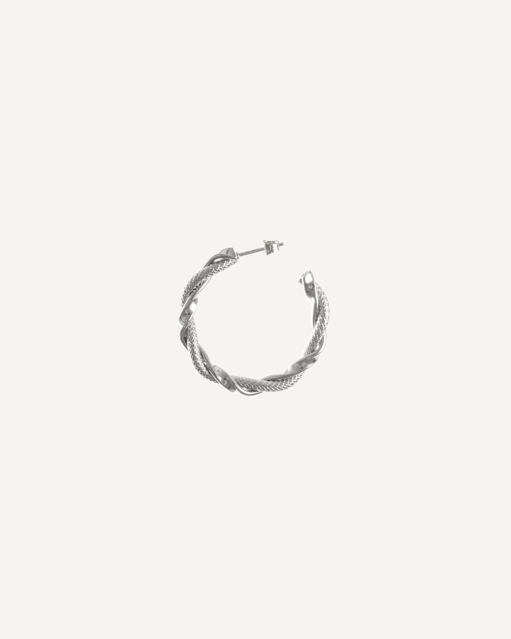 Twisted Detail Maxi Silver Hoops
